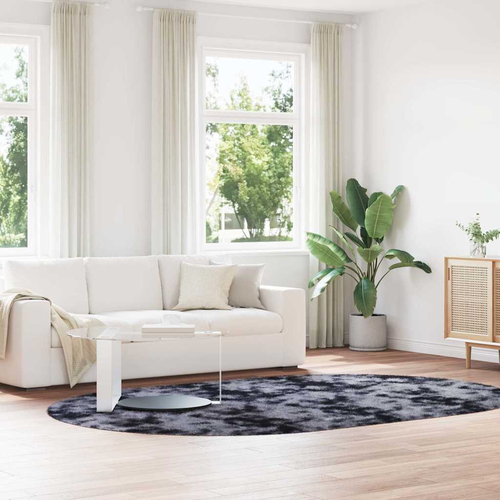 JUNG Vida Teppich Shaggy Hochflor NAVARRA Dunkelgrau 300x200 cm Polyester