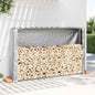 JUNG Vida Brennholzregal mit Regenschutz 250x25x150 cm Verzinkter Stahl