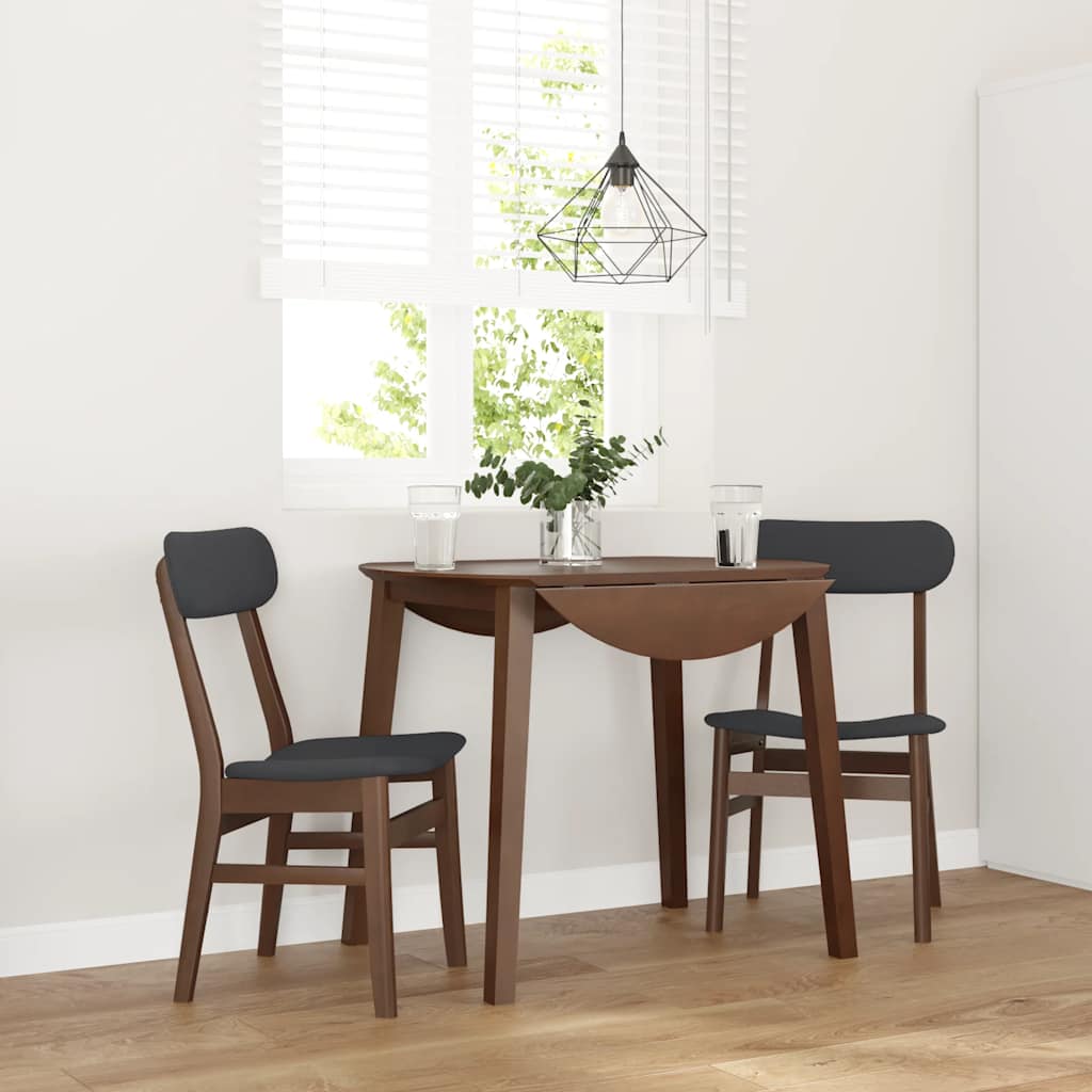 JUNG Vida Esszimmerstühle mit Kissen 2 Stk. Braun Massivholz Gummibaum