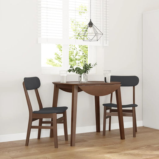 JUNG Vida Esszimmerstühle mit Kissen 2 Stk. Braun Massivholz Gummibaum