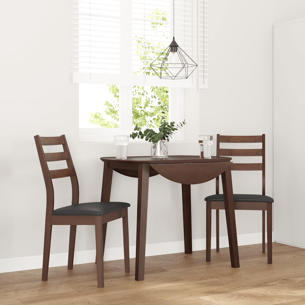 JUNG Vida Esszimmerstühle mit Kissen 2 Stk. Braun Massivholz Gummibaum