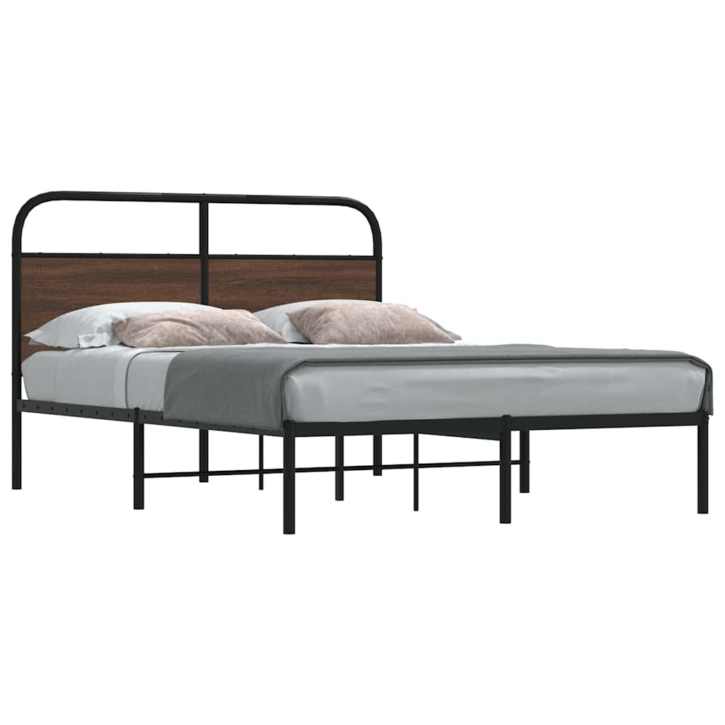 JUNG Vida Bettgestell ohne Matratze 140x200 cm Braun Eichen-Optik