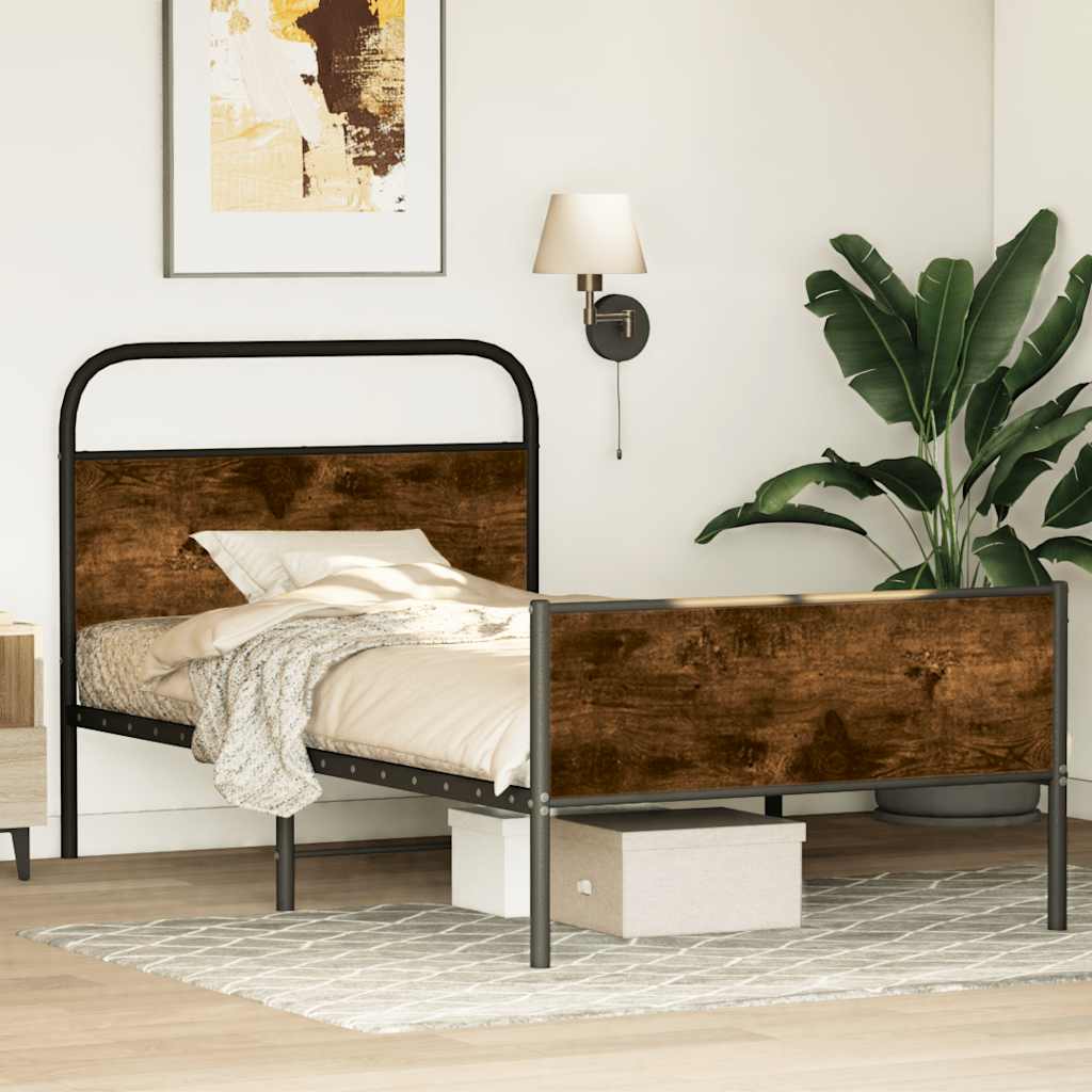 JUNG Vida Bettgestell ohne Matratze 90x190 cm Sonoma-Eiche Holzwerkstoff