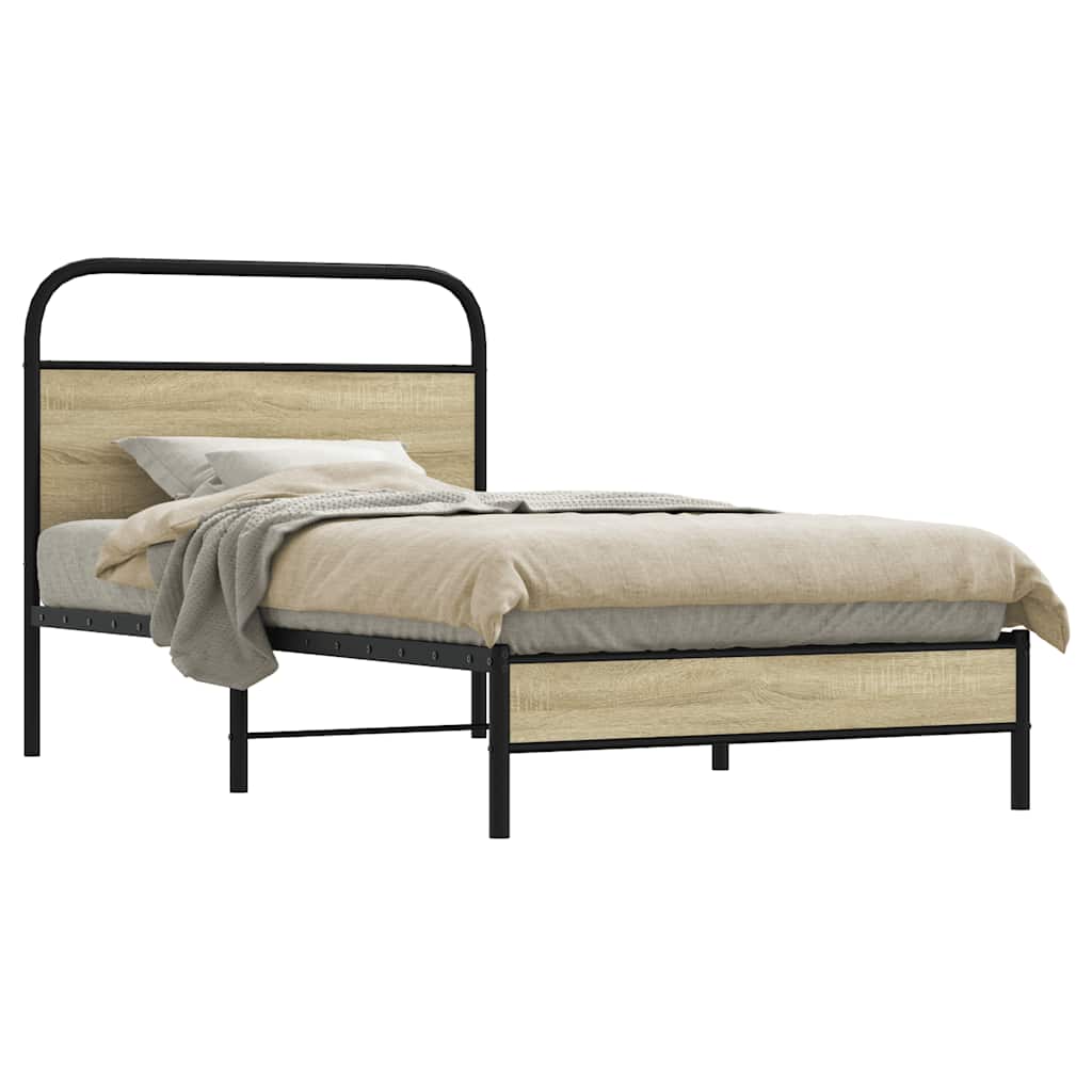 JUNG Vida Bettgestell ohne Matratze 107x203 cm Sonoma-Eiche Holzwerkstoff