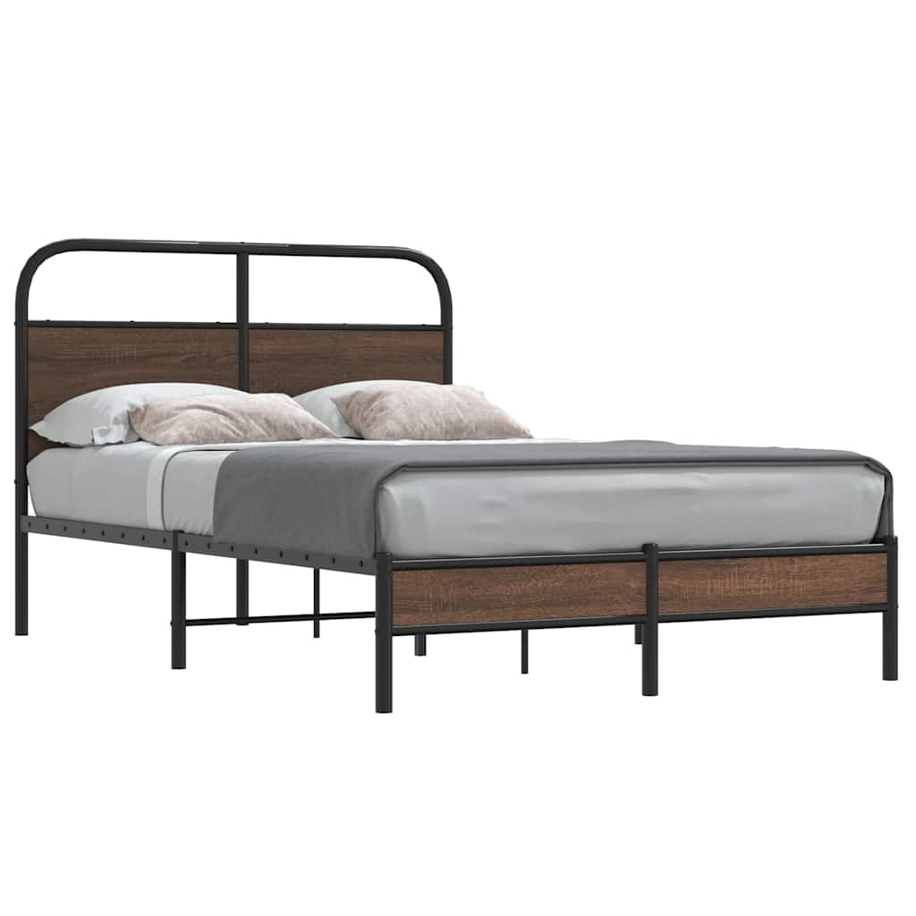 JUNG Vida Bettgestell ohne Matratze 140x200 cm Braun Eichen-Optik