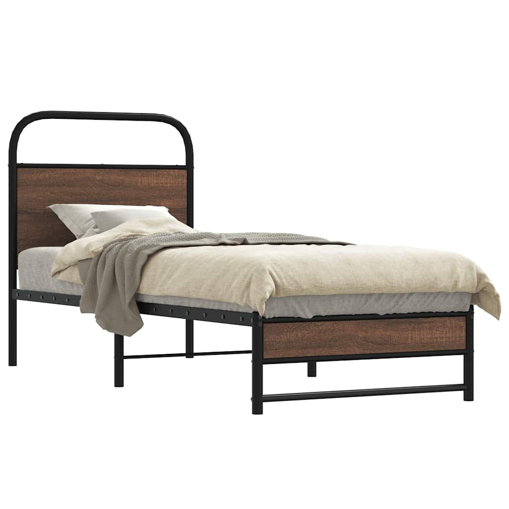 JUNG Vida Bettgestell ohne Matratze 80x200 cm Braun Eichen-Optik