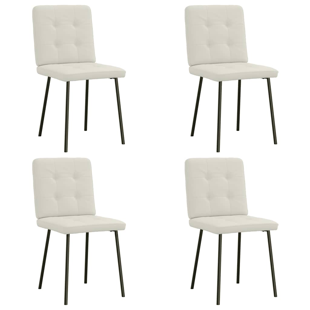 JUNG Vida Esszimmerstühle 4 Stk. Creme Samt