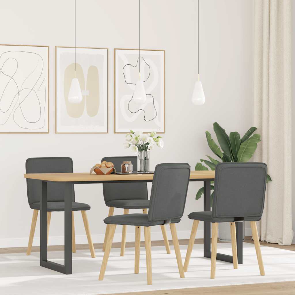 JUNG Vida Esszimmerstühle 4 Stk. Dunkelgrau Stoff