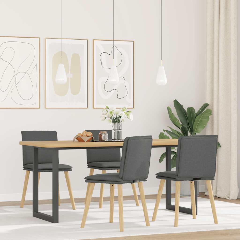 JUNG Vida Esszimmerstühle 4 Stk. Dunkelgrau Stoff