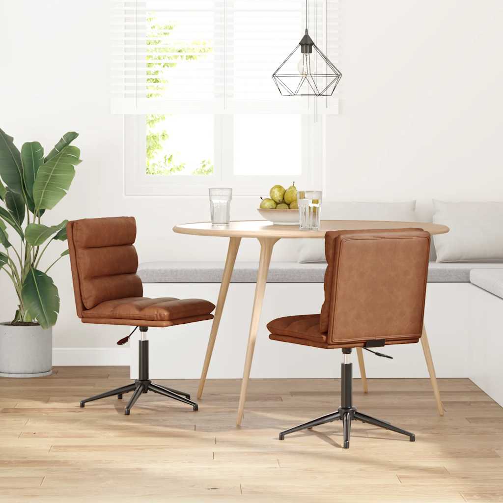 JUNG Vida Esszimmerstühle 2 Stk. Braun Kunstleder