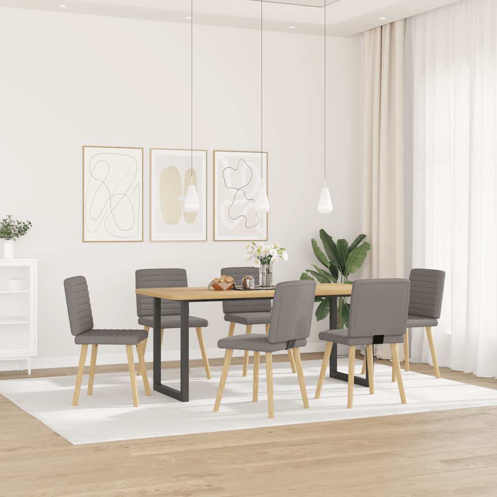 JUNG Vida Esszimmerstühle 6 Stk. Taupe Stoff
