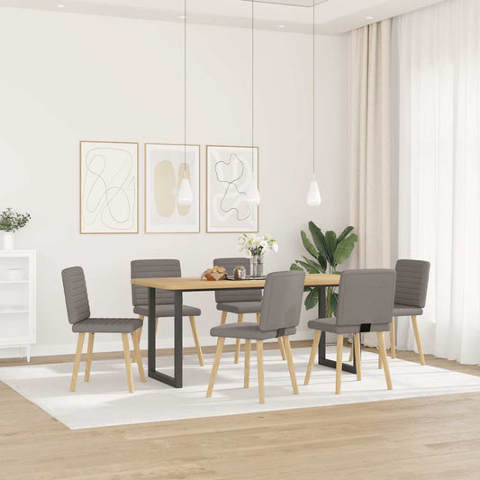 JUNG Vida Esszimmerstühle 6 Stk. Taupe Stoff