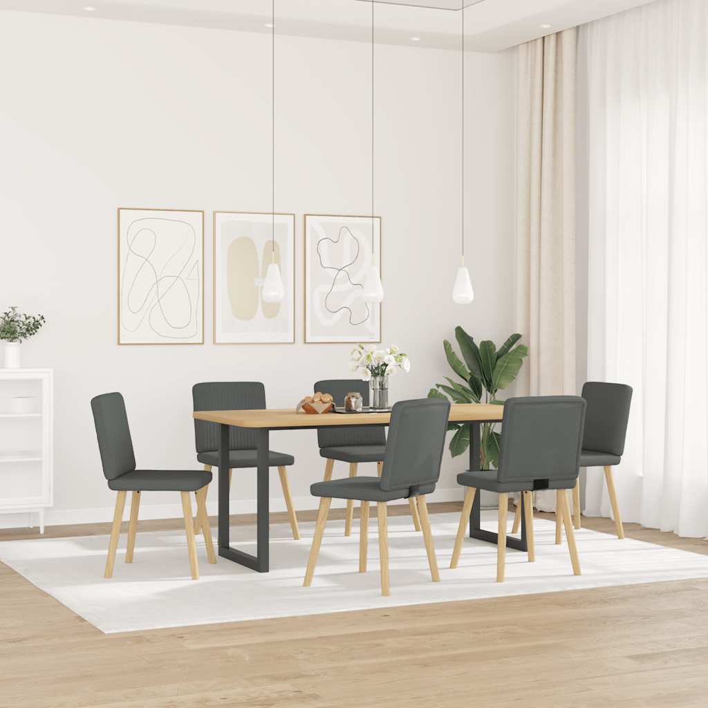 JUNG Vida Esszimmerstühle 6 Stk. Dunkelgrau Stoff