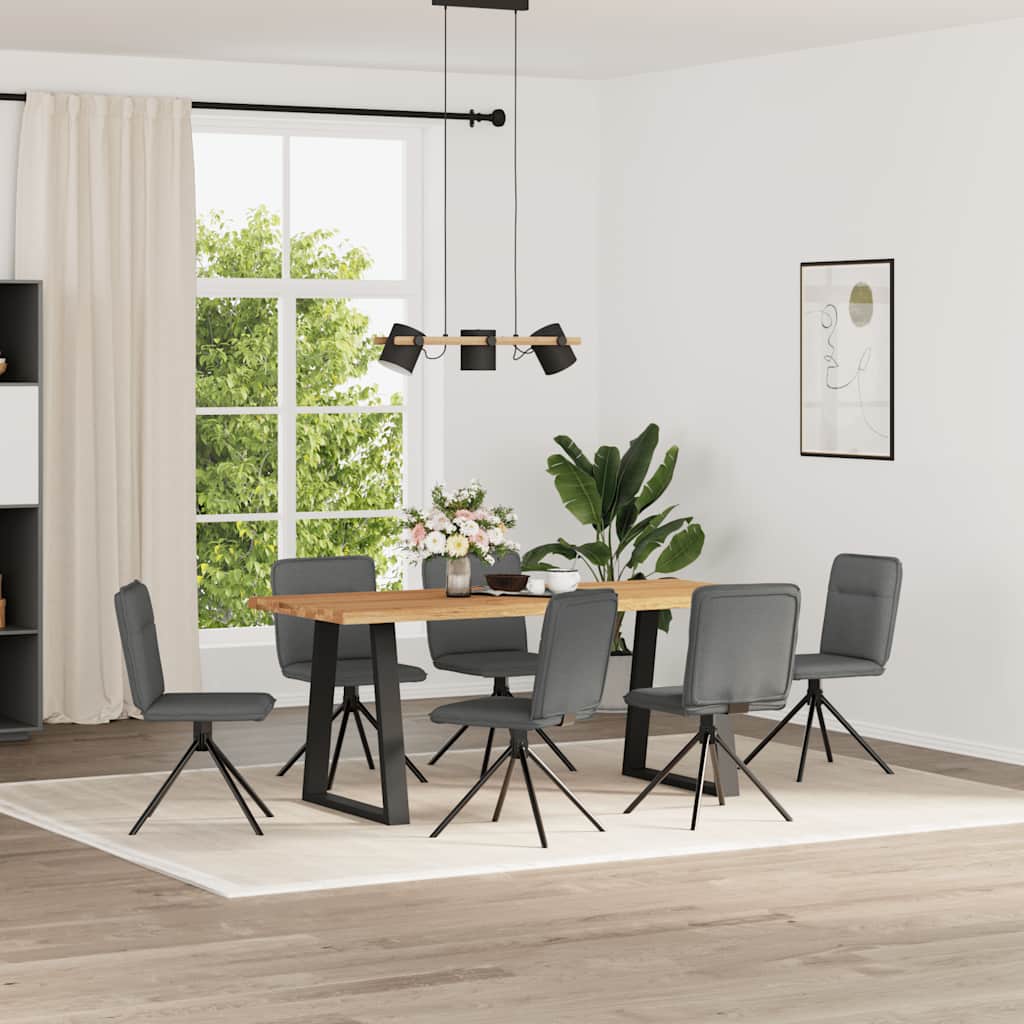 JUNG Vida Esszimmerstühle 6 Stk. Dunkelgrau Stoff