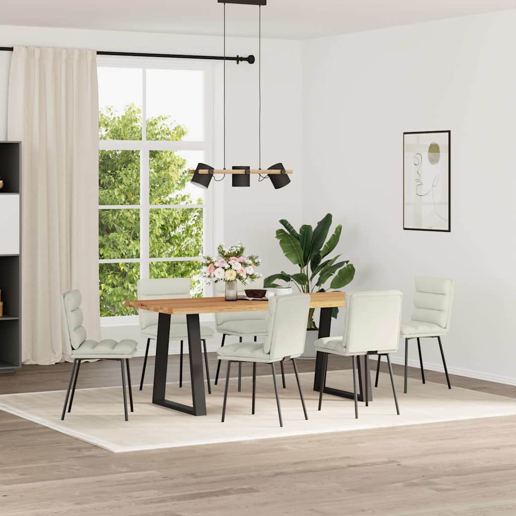 JUNG Vida Esszimmerstühle 6 Stk. Creme Samt