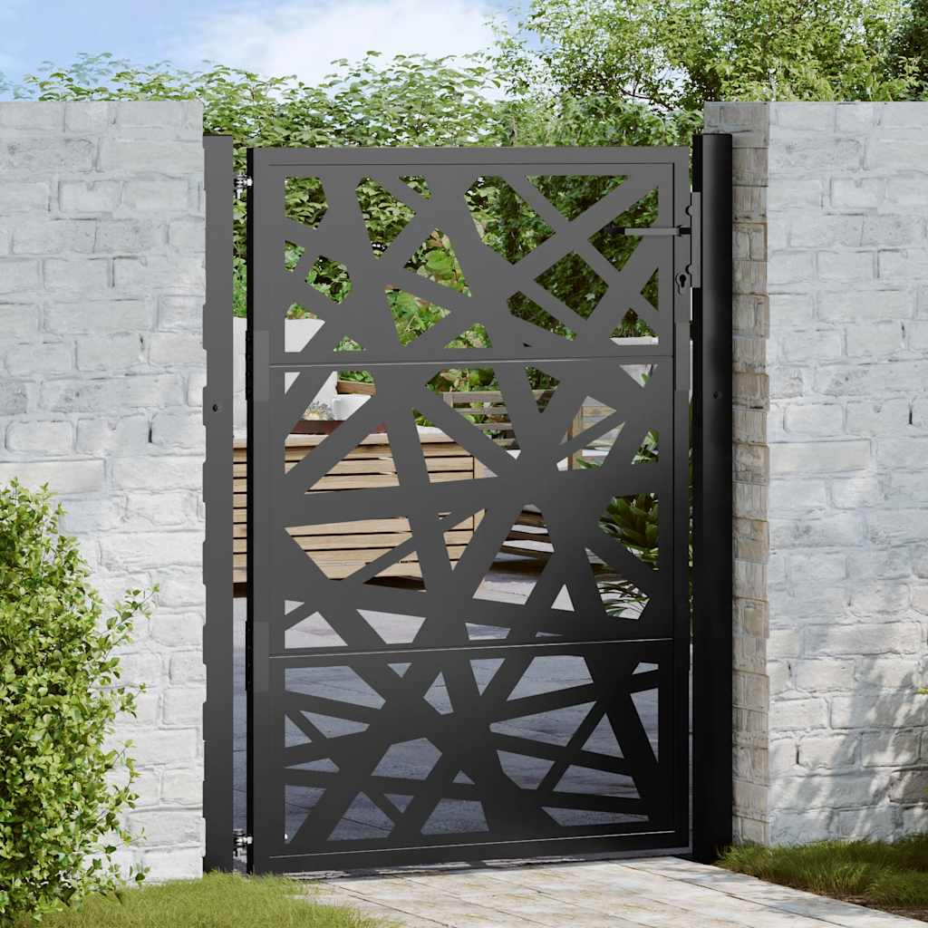 JUNG Vida Gartentor Schwarz 100x125 cm Stahl Leichtes Design