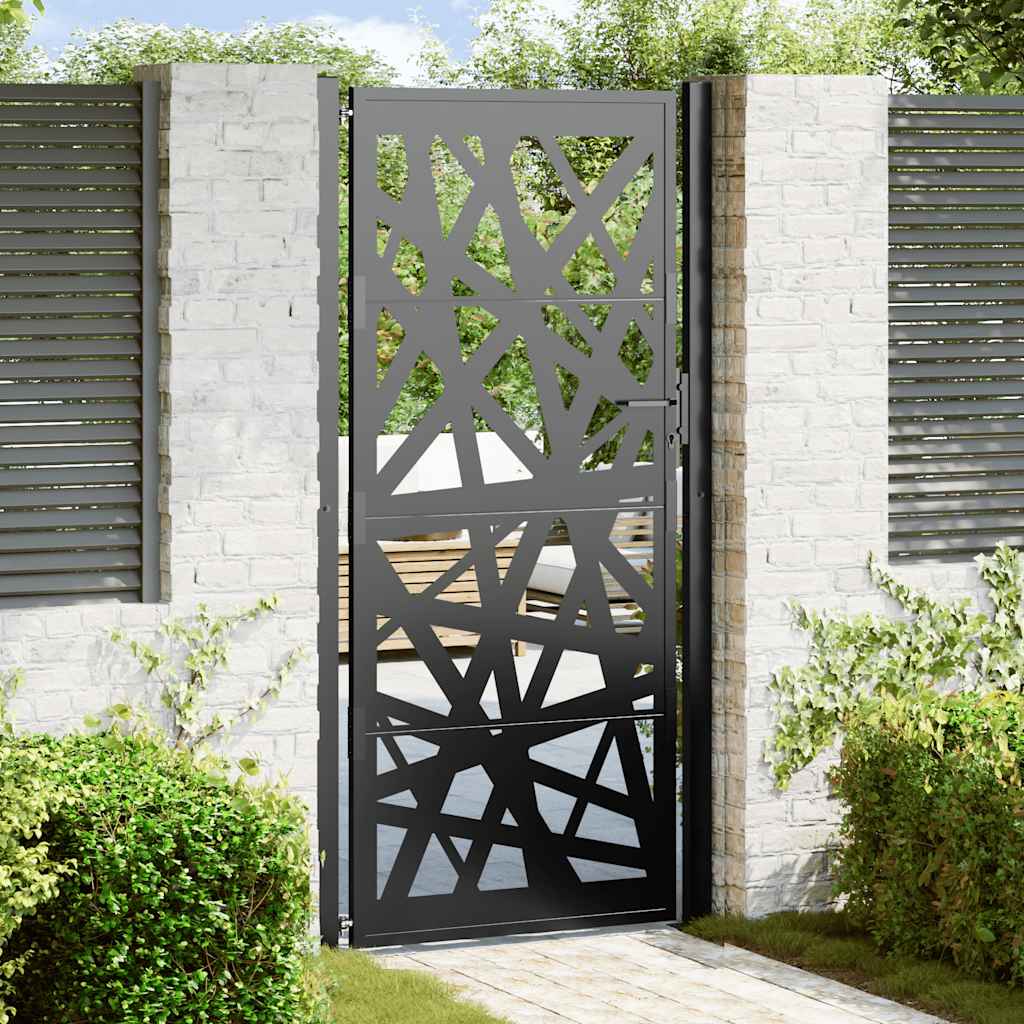 JUNG Vida Gartentor Schwarz 100x200 cm Stahl Leichtes Design