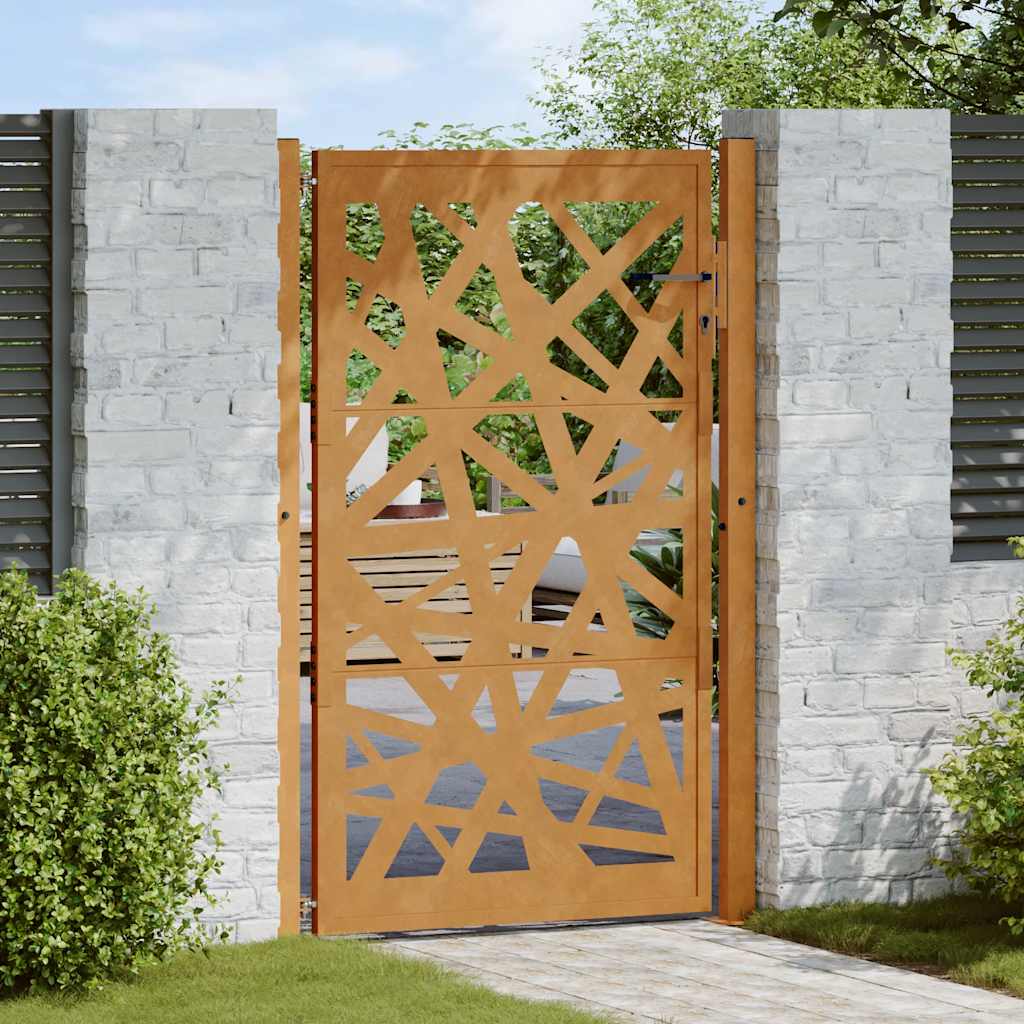 JUNG Vida Gartentor 100x150 cm Cortenstahl Helles Design