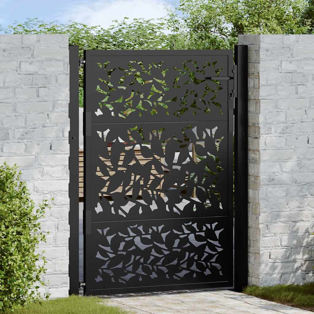 JUNG Vida Gartentor Schwarz 100x125 cm Stahlblatt-Design
