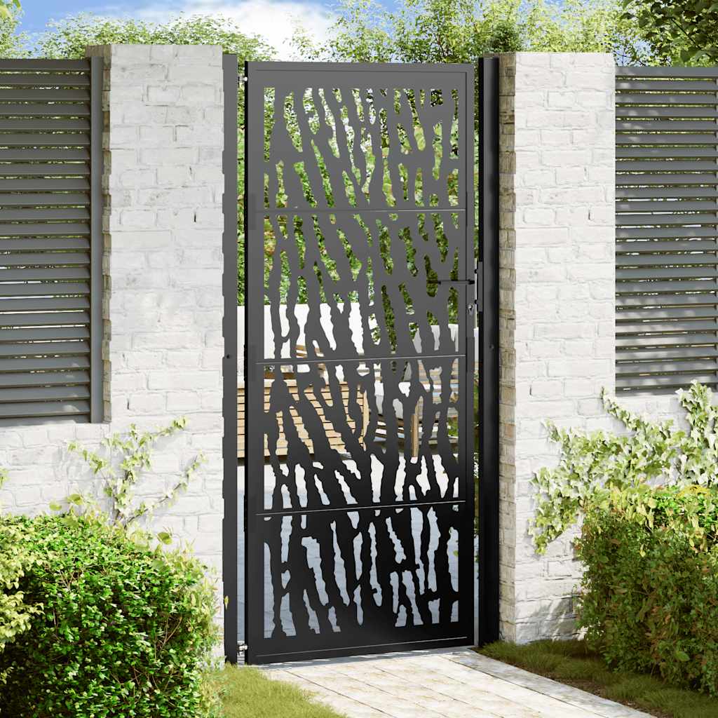JUNG Vida Gartentor Schwarz 100x200 cm Stahl Trace Design