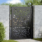 JUNG Vida Gartentor Schwarz 100x125 cm Stahl Flammendesign