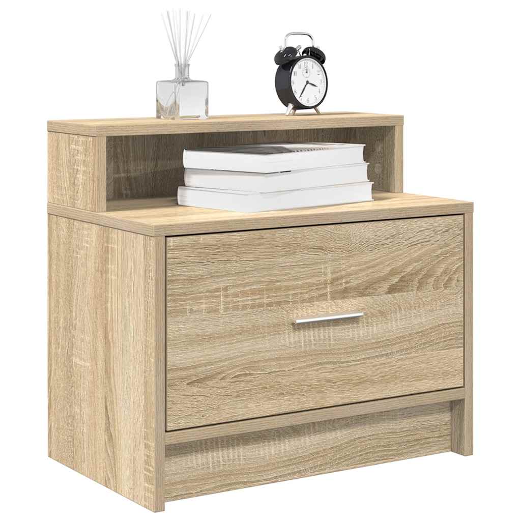 JUNG Vida Nachttische mit Schublade 2 Stk. Sonoma-Eiche 51x31x47 cm
