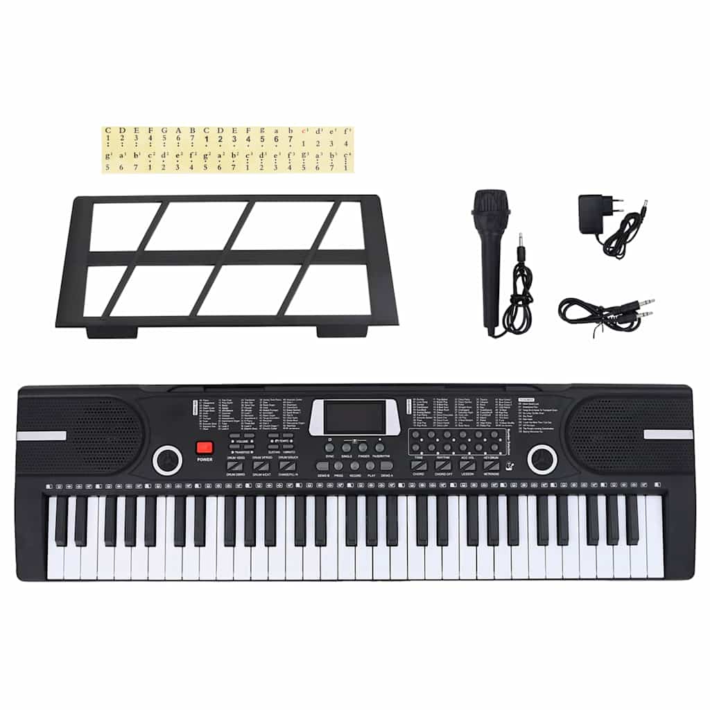 JUNG Vida 61 Tasten Klavier Elektrisches Keyboard mit Notenständer Kinder