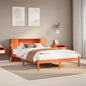 JUNG Vida Massivholzbett mit Regal ohne Matratze Wachsbraun 160x200 cm
