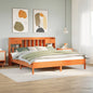 JUNG Vida Massivholzbett mit Regal ohne Matratze Wachsbraun 200x200 cm