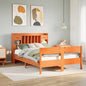 JUNG Vida Massivholzbett mit Regal ohne Matratze Wachsbraun 140x200 cm