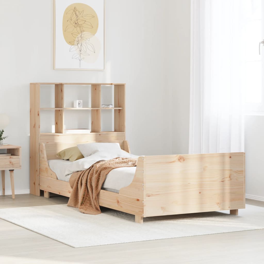 JUNG Vida Massivholzbett mit Regal ohne Matratze 90x200 cm Massivholz