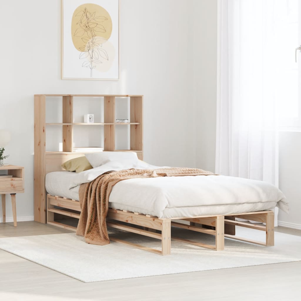 JUNG Vida Massivholzbett mit Regal ohne Matratze 90x200 cm Massivholz