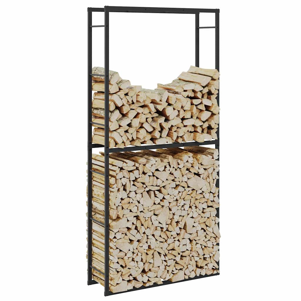 JUNG Vida Brennholzregal Schwarz 100x30x209 cm Stahl