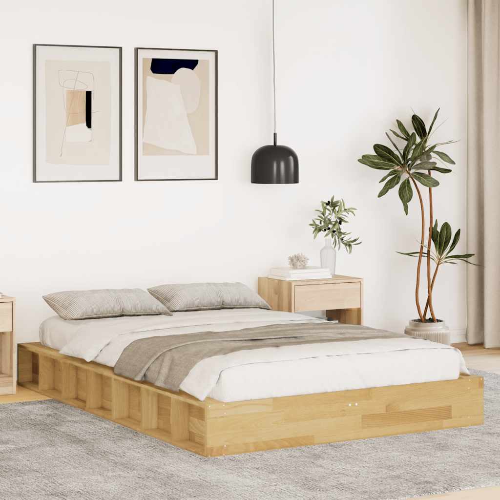 JUNG Vida Massivholzbett ohne Matratze 120x200 cm Eichenholz