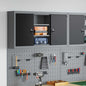 JUNG Vida Werkzeugschrank mit Regal Schwarz und Grau 50 x 20 x 55 cm