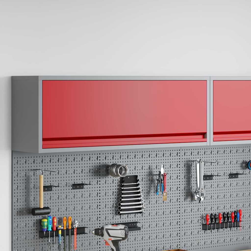 JUNG Vida Werkzeugschrank mit Speicher Rot und Grau 100 x 25 x 35 cm