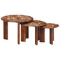 JUNG Vida Nesting-Couchtische 3 pcs Mehrfarbig Massives Altholz