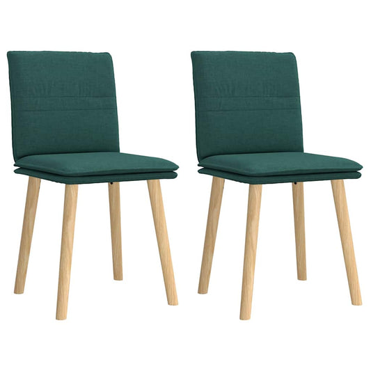 JUNG Vida Esszimmerstühle 2 Stk. Dunkelgrün Stoff