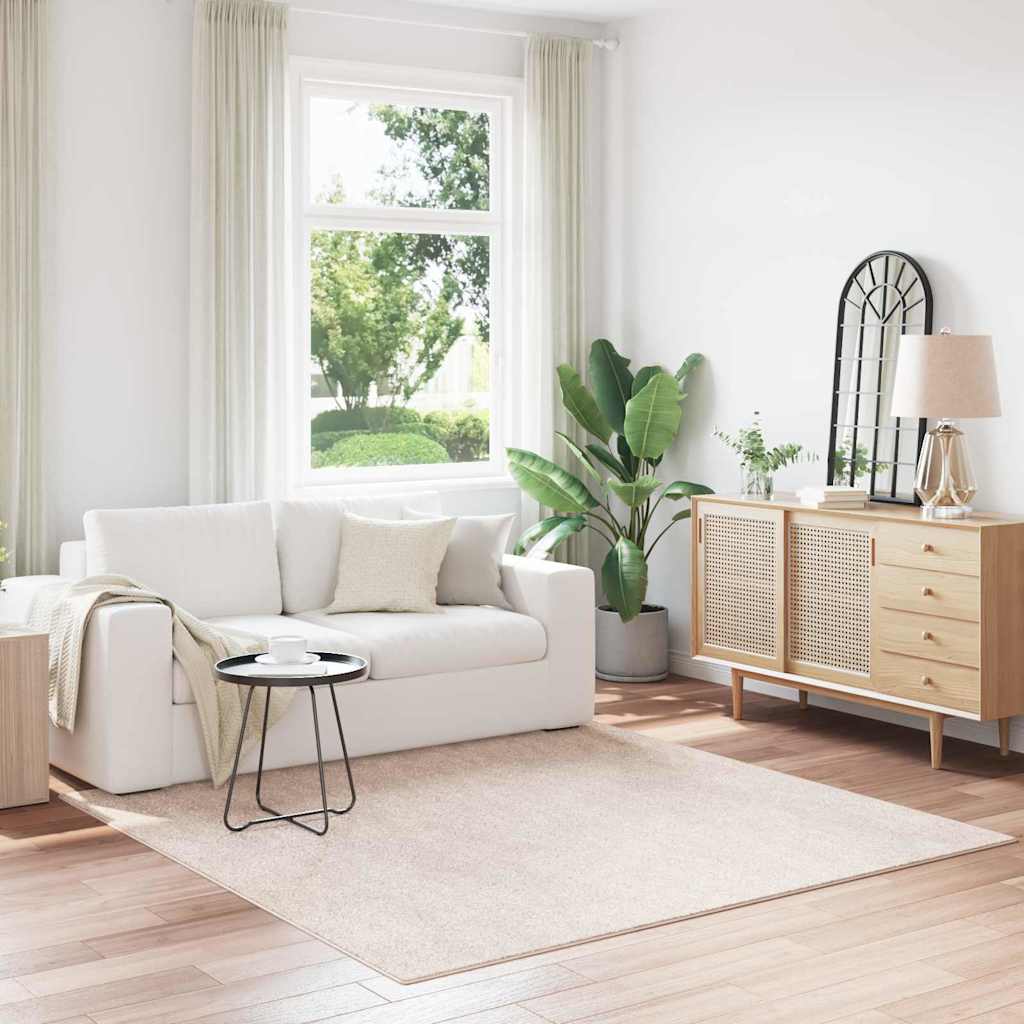 JUNG Vida Anti-Rutsch Shaggy Teppich Creme 200 x 200 cm PP