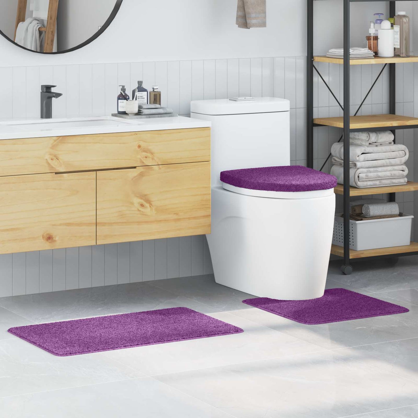 JUNG Vida Anti-Rutsch Badematten-Set 3 pcs Lila PP