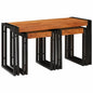 JUNG Vida Nestingtisch 3 pcs Massivholz Akazie und Metall