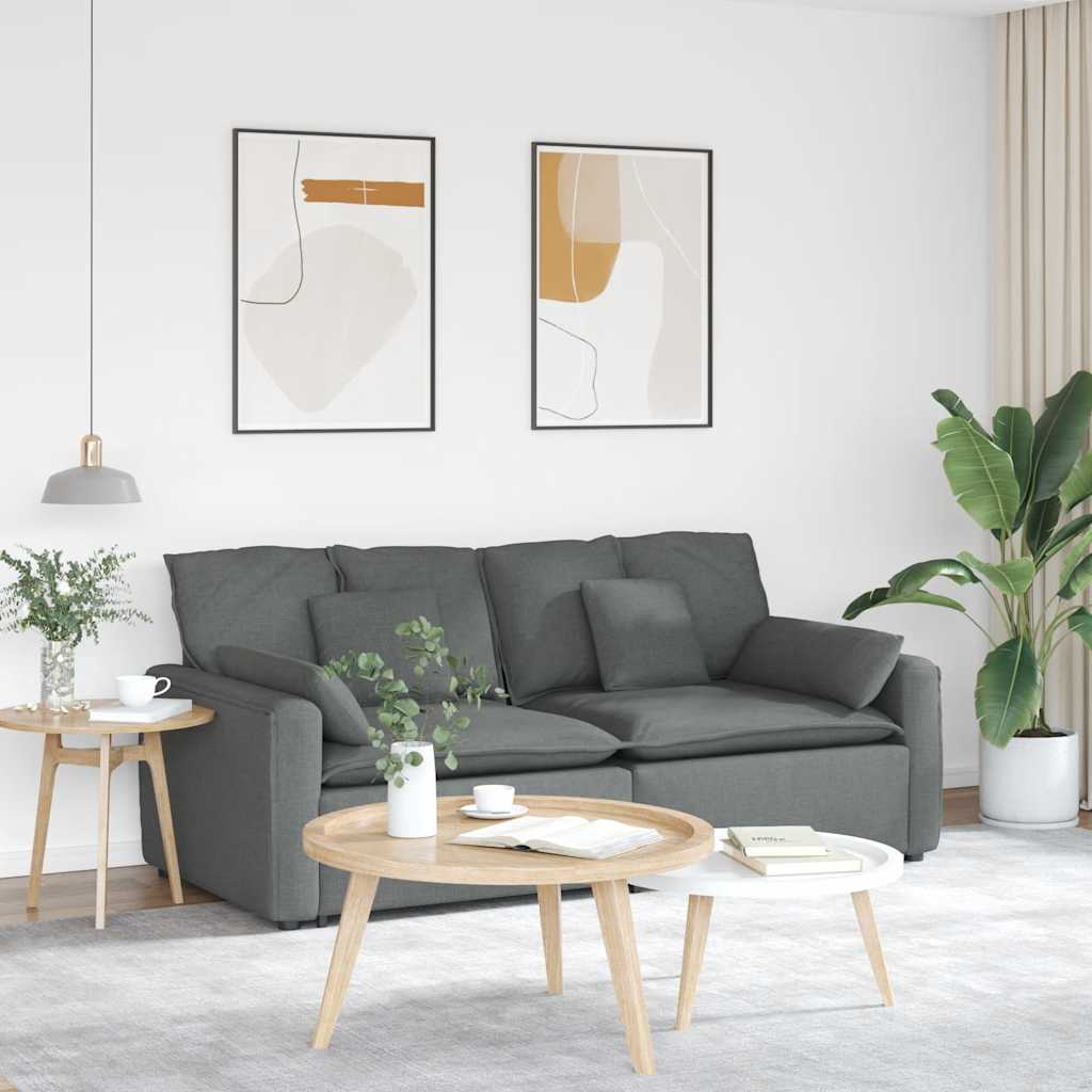 JUNG Vida Modulares Sofa mit Kissen Dunkelgrau