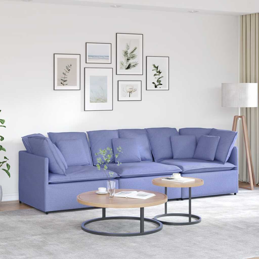 JUNG Vida Modulares Sofa mit Kissen Stoff Jeansblau