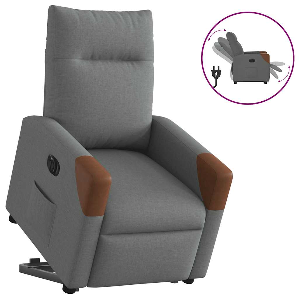 JUNG Vida Relaxsessel mit Aufstehhilfe Elektrisch Dunkelgrau Stoff
