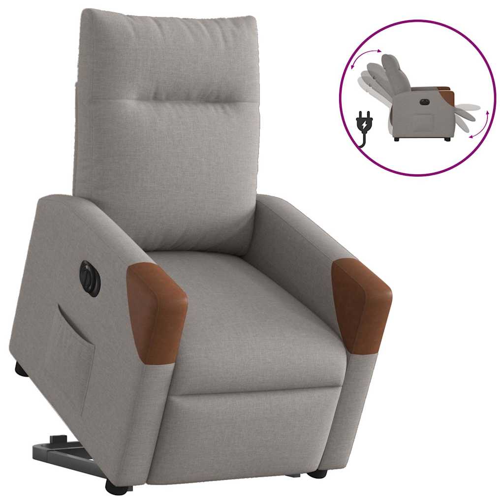 JUNG Vida Relaxsessel mit Aufstehhilfe Elektrisch Taupe Stoff