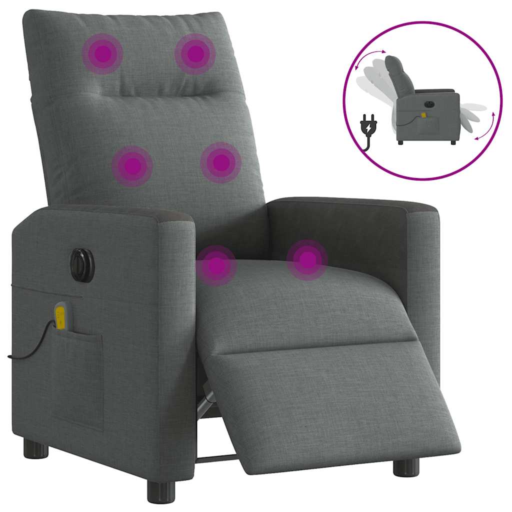 JUNG Vida Massagesessel Elektrisch Dunkelgrau Stoff