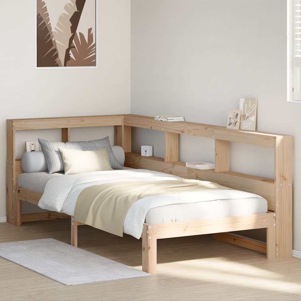 JUNG Vida Massivholzbett mit Regal ohne Matratze 90x200 cm Kiefer