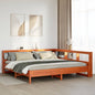 JUNG Vida Massivholzbett mit Regal ohne Matratze Wachsbraun 180x200 cm