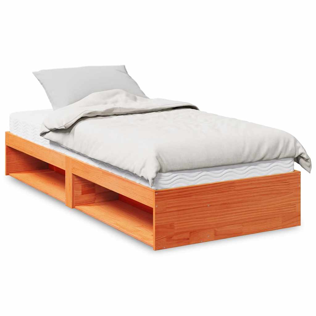 JUNG Vida Tagesbett mit Matratze Wachsbraun 80x200 cm Massivholz Kiefer
