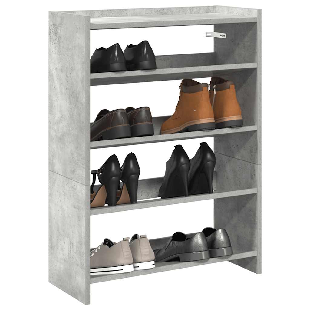JUNG Vida Schuhregal Betongrau 60x25x81 cm Holzwerkstoff